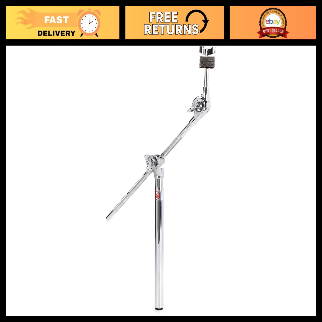 16" Cymbal Boom Arm Attachment with 14" Down Tube for Drums & Percussion Gear