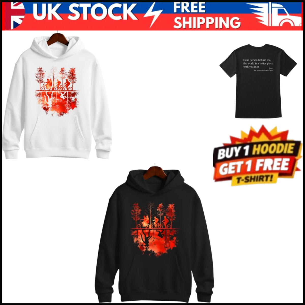 WildStallion Stranger Things Inspired “Upside Down Riders” Hoodie