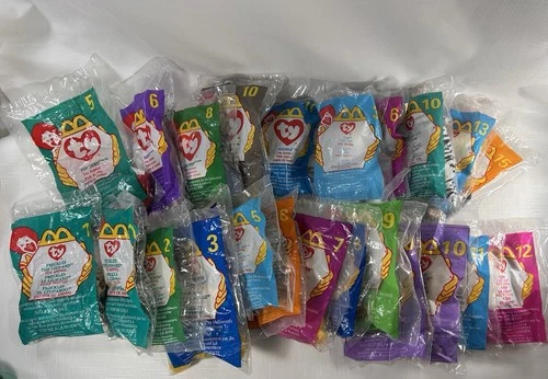 Lot of 24 Vintage McDonalds Beanie Babies Unopened