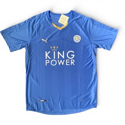 Vardy Leicester City 2015/2016 Retro Home Jersey EPL Champion - Mens Sizes - New