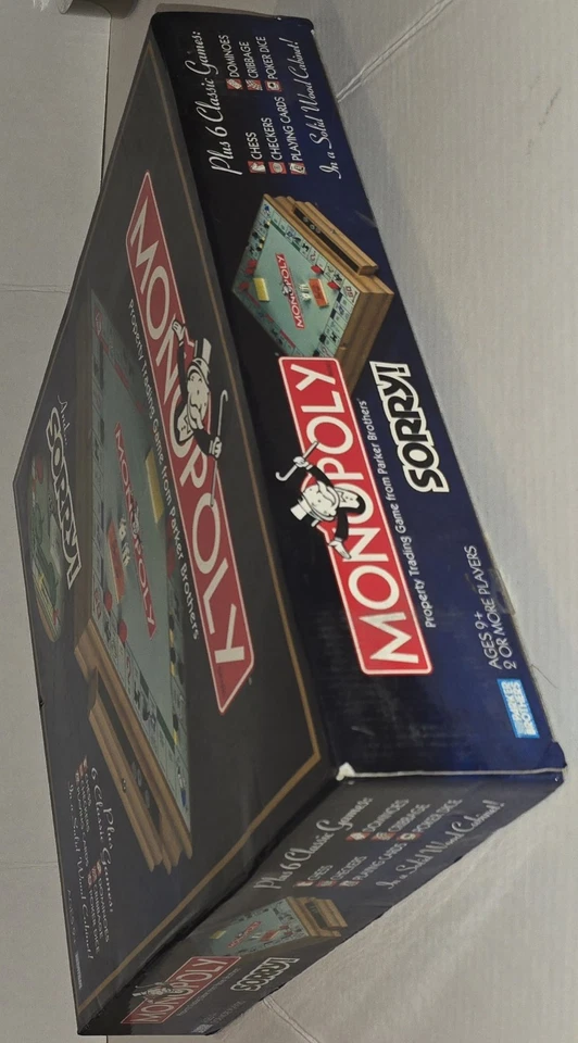 Monopoly Sorry Wood Cabinet 6 Classic New - Image 3 of 4