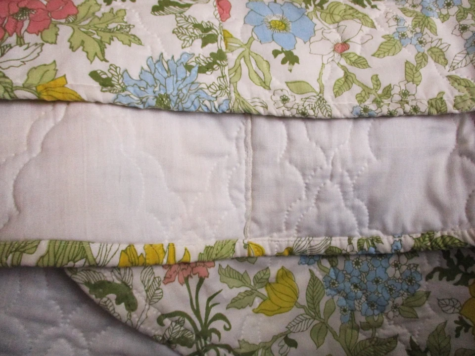Vintage Cannon Royal Family Bedspread King Dual Cotswold Cotton Quilted Floral - Image 4 of 4