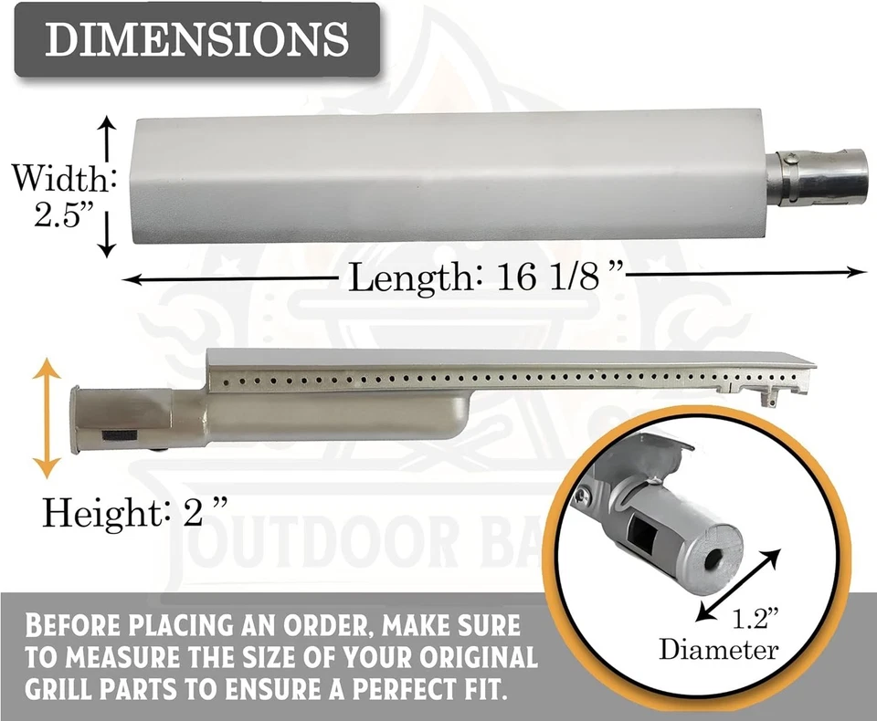 4 件套铸造不锈钢燃烧器适用于公牛烧烤、Cal Flame、Blaze、Turbo... — 第 2/4 张图片