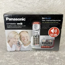 Panasonic Amplified Cordless Phone w/ Bluetooth Amplified Voice Silver KX-TGM450