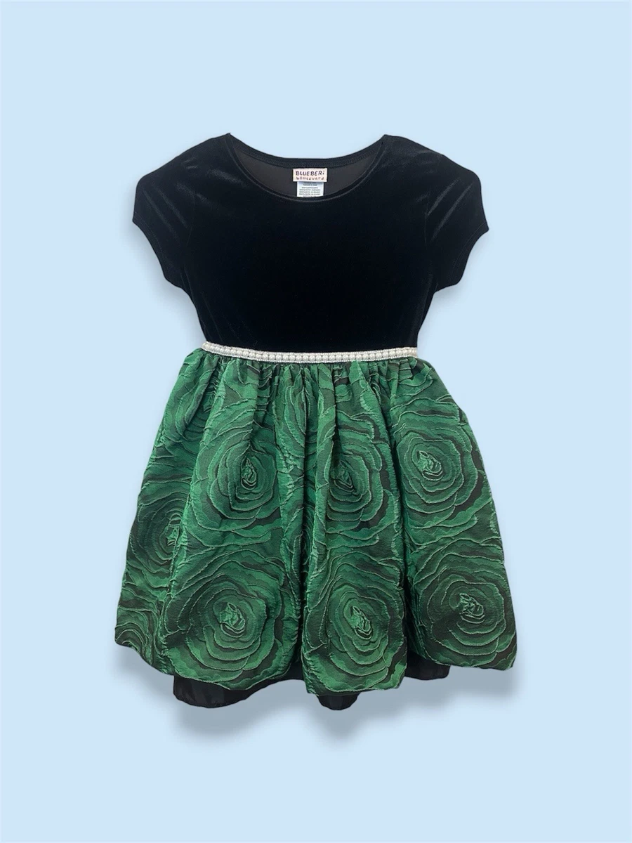 slim fit dress slacks Velvet Hoodie Ruffle Girls Dress 10 / Teal 2-Tone main image 0