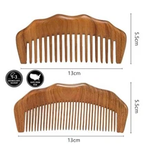 2 Packs Wood Comb Set Sandalwood Wooden Combs for Women’S Hair and Men’S Beard W