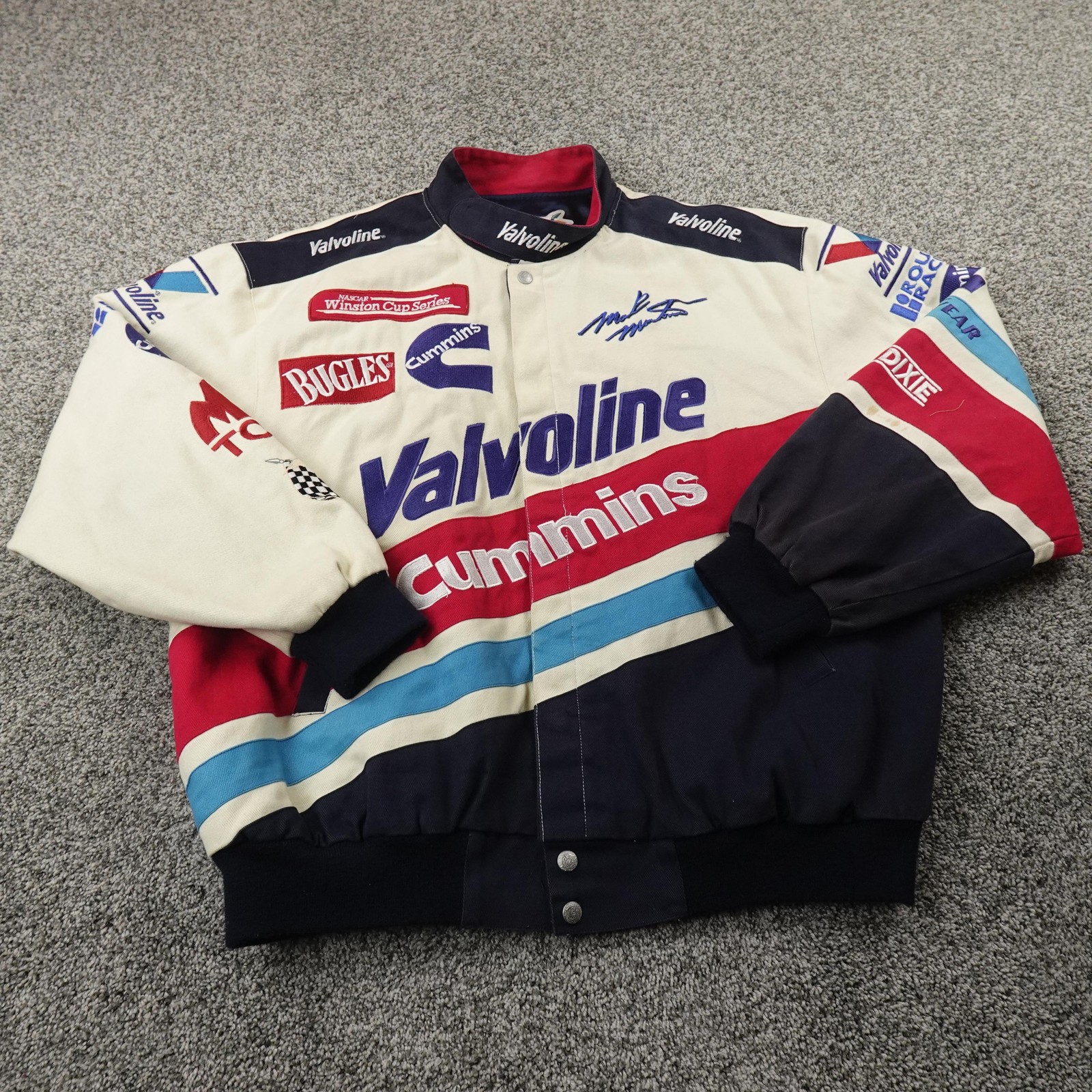 VTG Mark Martin Jacket Mens L Jeff Hamilton NASCAR Valvoline Racing Car 6 90s