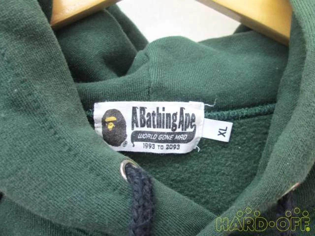 A BATHING APE (BAPE) Felpa con cappuccio A Bathing Ape verde arancione nylon switch pullover usata