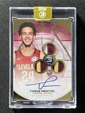 2025-26 Topps Three 3 Tyrese Proctor #RPH-TP 3 Triple Patch RC Auto Gold RPA /10