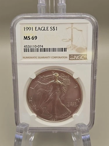 1991 American Silver Eagle $1 - NGC MS69