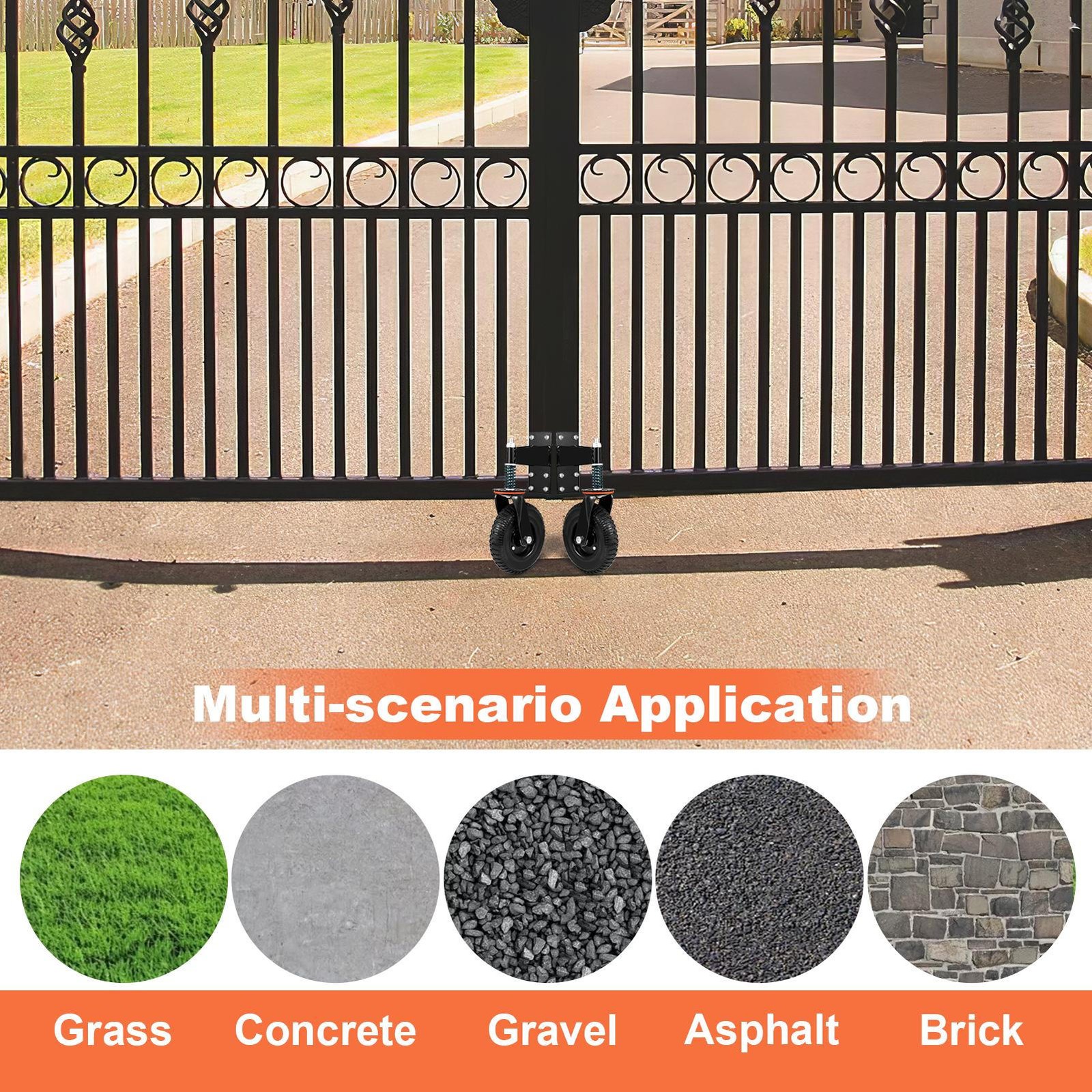 2PCS 8" Gate Wheels Heavy Duty Spring Gate Caster For Wooden Metal Tube Gate