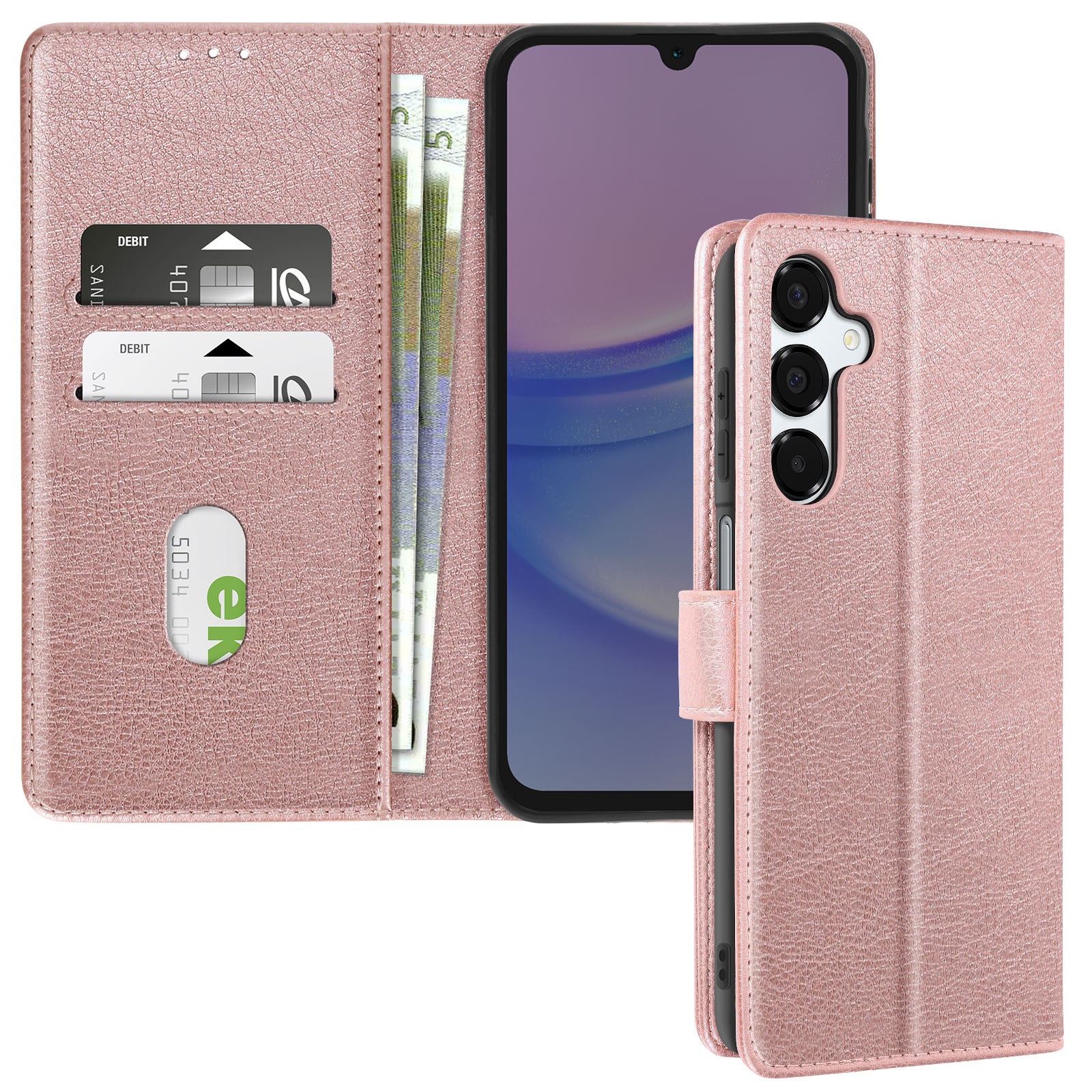 Coque pour Galaxy A16 Avizar étui portefeuille à clapet noir en simili cuir