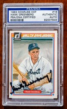 1983 Donruss #16 Hank Greenberg HOF Signed PSA DNA Autograph