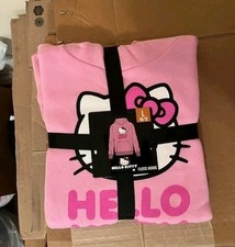Hello Kitty Pink Pull Over Hoodie Sweatshirt Youth Kids Size Large 10/12