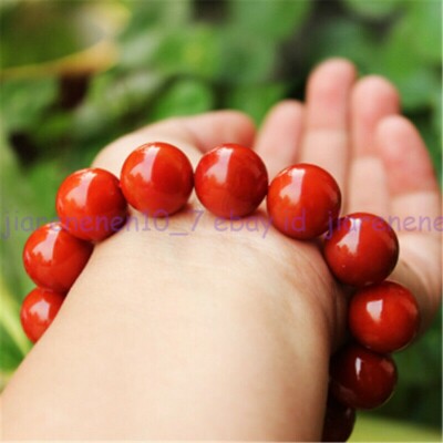 Certified Natural Nanhong South Red Agate Bead Women Bangle