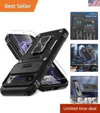 Dual-Layer Shockproof Case for Google Pixel 9 Pro XL - Slide Camera & Ring Stand