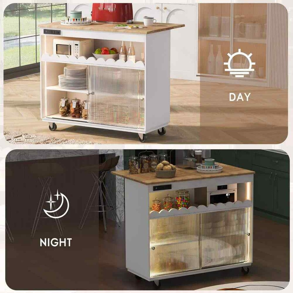 12Bottle White Rolling Kitchen Cart Wine Rack Kitchen Island Drop Leaf