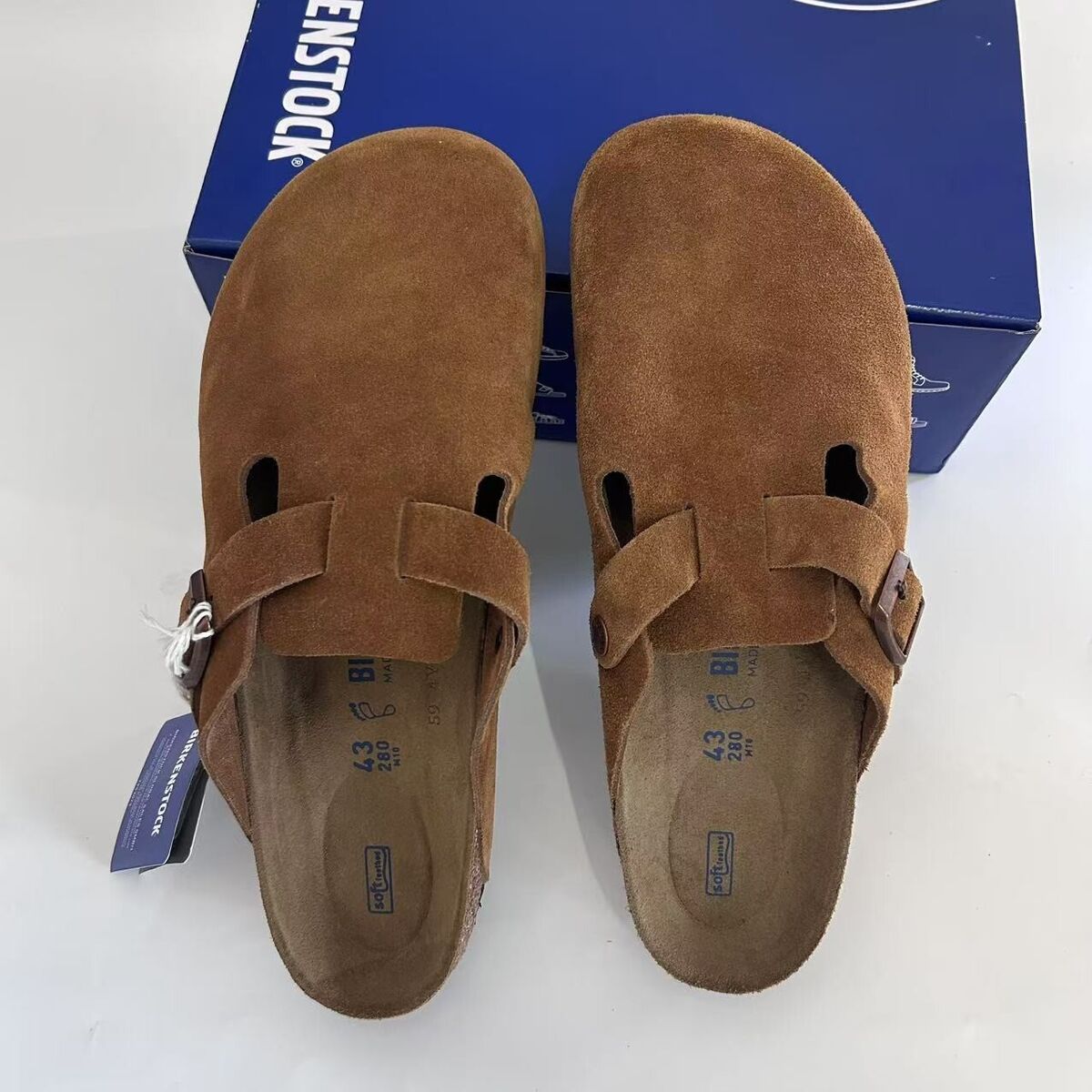 Birkenstock Boston Mink Suede Soft Leather Men' Shoes Wide Birkenstock Boston Mink Suede Soft Leather Men' Shoes Wide