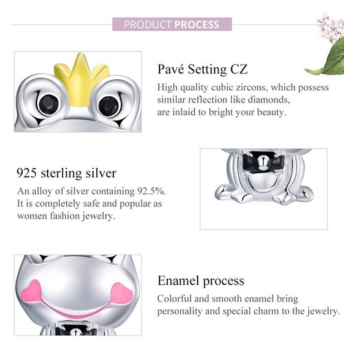 Suave Rana Príncipe Dije Cuentas Animal Cuento de Hadas Genuino Plata de Ley 925 💖 - Imagen 7 de 8