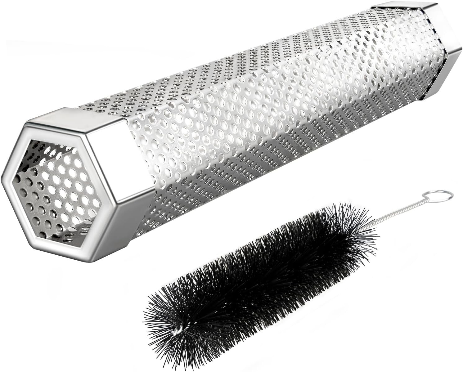 Pellet Smoker Tube, 12'' Smoker Tube with Brush, Premium Stainless Steel BBQ