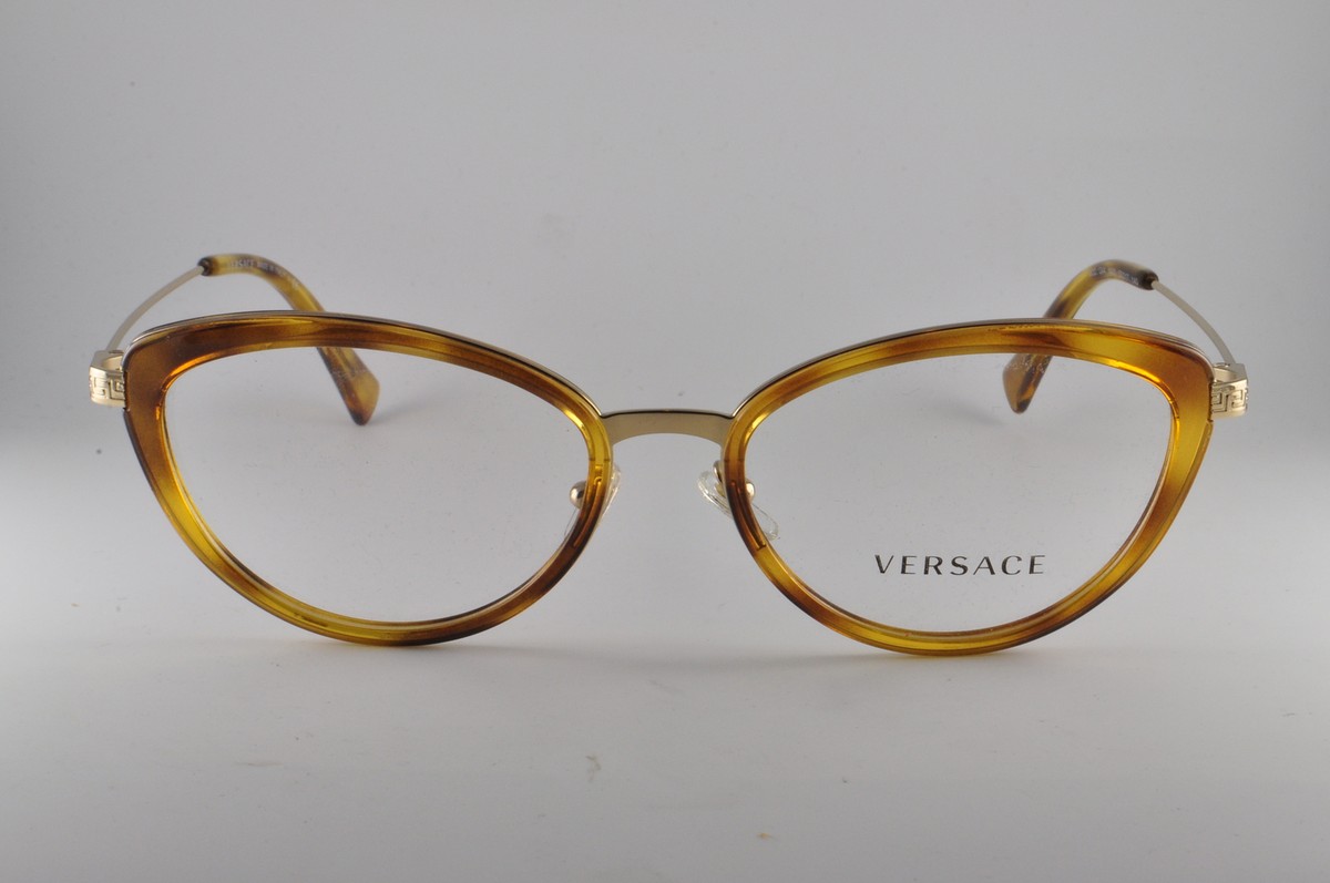 Versace Eyeglasses VE 1244 1400 Pale Gold/Havana, Size 53-17 