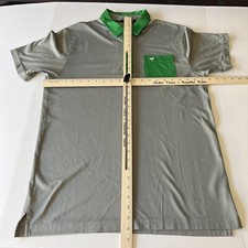 The Chive Golf Polo Shirt by Travis Mathew Mens Large Gray / Green Pima Cotton