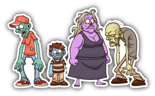 Zombie Family Car Bumper Sticker Decal - Picture 1 of 1