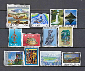 ICELAND 1970-1978 #424, 438, 462-462, 467, 470, 490-491, 498-499, 500, 511 MNH