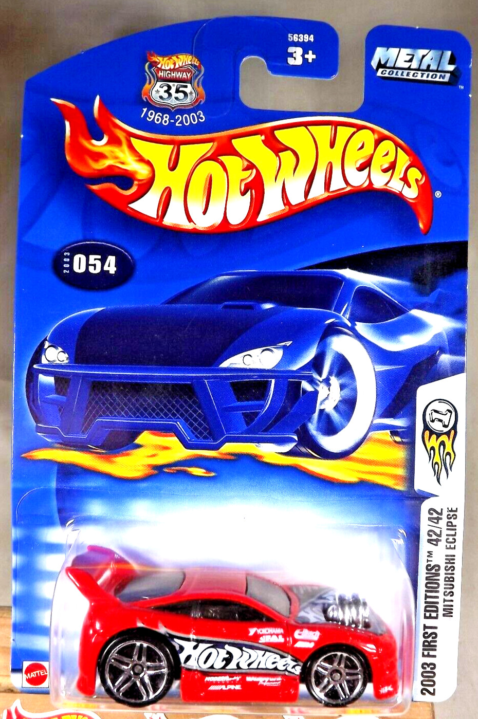 2003 Hot Wheels #54 First Editions 42/42 MITSUBISHI ECLIPSE Red w/Chrome Pr5 Sp