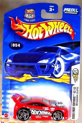 2003 Hot Wheels #54 First Editions 42/42 MITSUBISHI ECLIPSE Red w/Chrome Pr5 Sp - Image 1 of 4