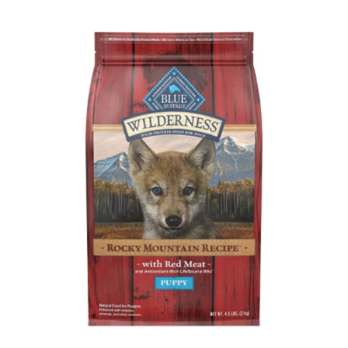 Blue Buffalo Wilderness Beef Puppy Dry Dog Food 4.5lb Bag  