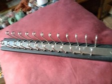 Vintage 1950's Tie Belt Folding Rack Hanger Holder Wall Mount Chrome 24 Hooks