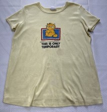 Vintage 1978 Garfield Yellow Women  s Pajama T-shirt size Medium