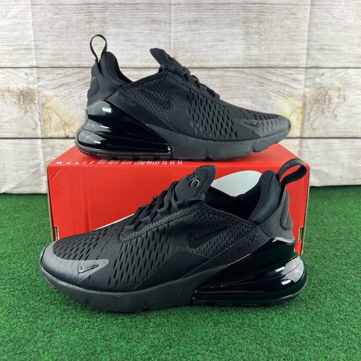 Nike Air Max 270 Triple Black GS Grade School Size 6Y Womens 7.5 BQ5776 001