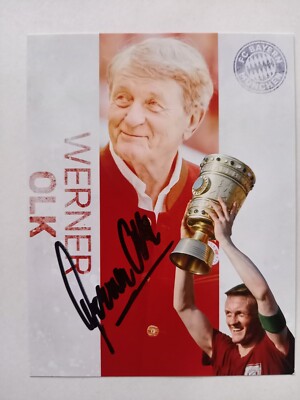 Werner Olk Bayern München Legende original signiertes Foto FCB 