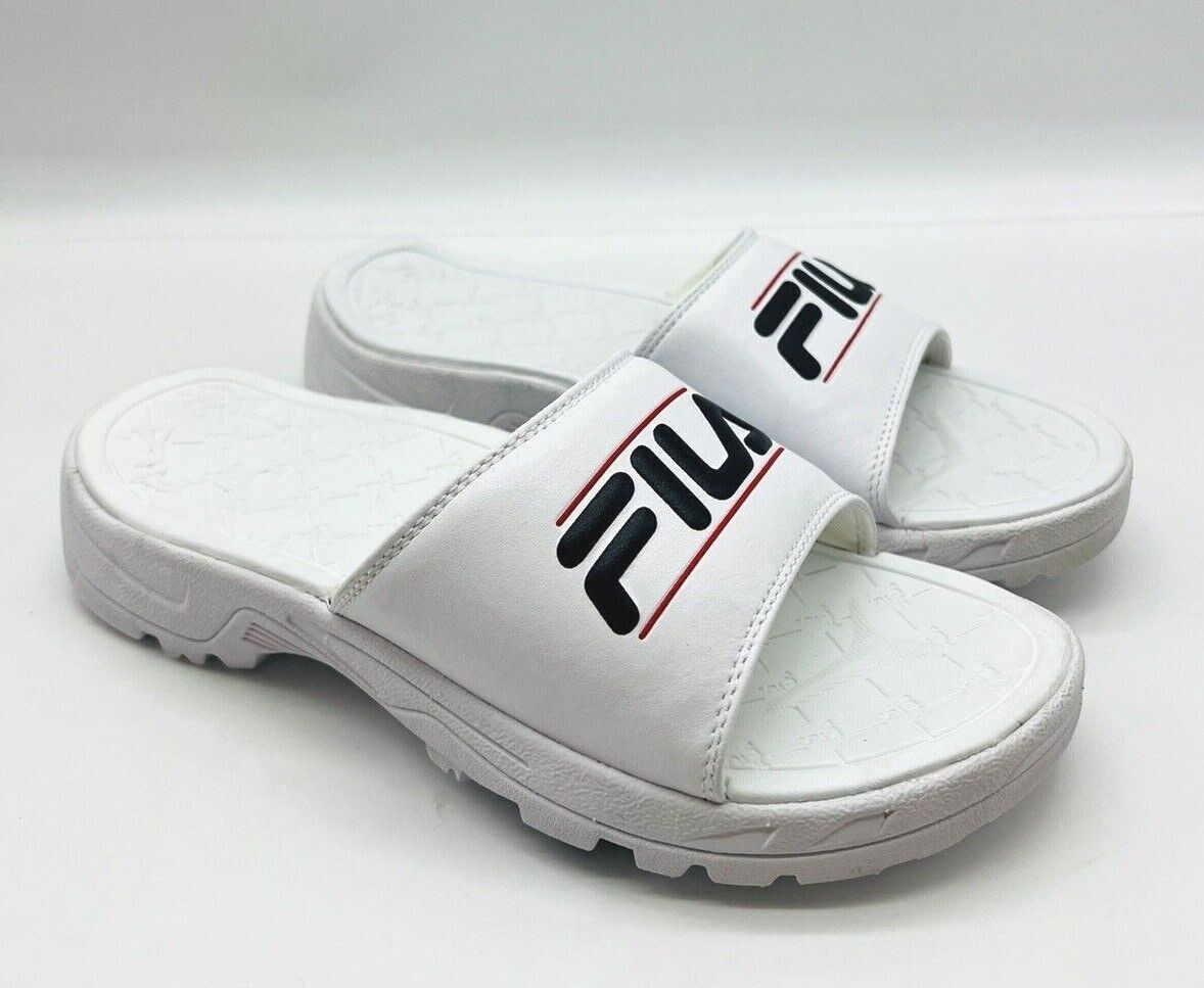 fila white flip flops