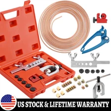 25 ft 3/16 Copper Coated Brake Line Flaring Tool Tube Bender + 20 Fittings Nuts