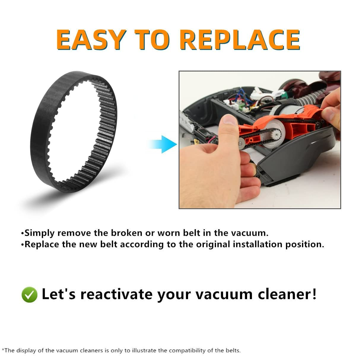 2 Cinghie Di Ricambio Per Aspirapolvere Shark - Compatibili Con AZ1002, AZ1000, AX952, ZU780, ZU782 - Foto 6