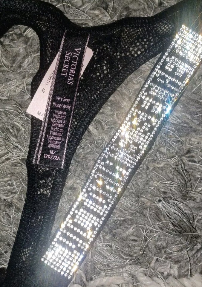 Perizoma VS Shine Bride In Pizzo Con Strisce Di Rhinestones - Victoria's Secret, Taglia M