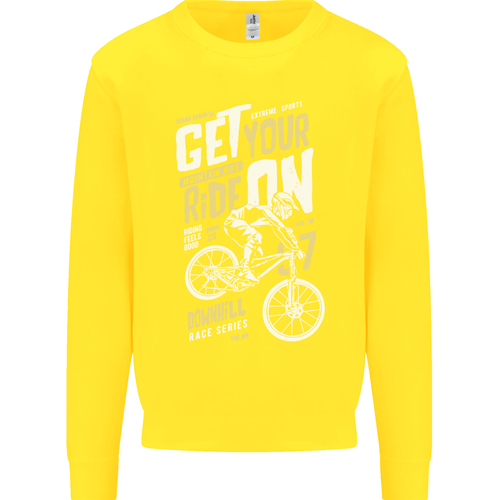 Get Your Ride on Downhill Mountain Biking Kids Sweatshirt Jumper - Picture 70 of 87