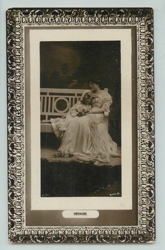 POSTCARD woman with child, "Repose" RPPC. Rapid photo printing - 第 1/2 張圖片
