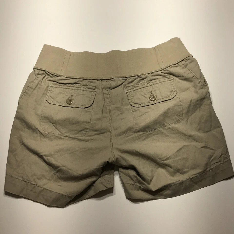 Pantalones Cortos de Maternidad Liz Lange Para Mujer Tostado Caqui Algodón Pull On Tejido Cintura Talla S Foto 2 de 4