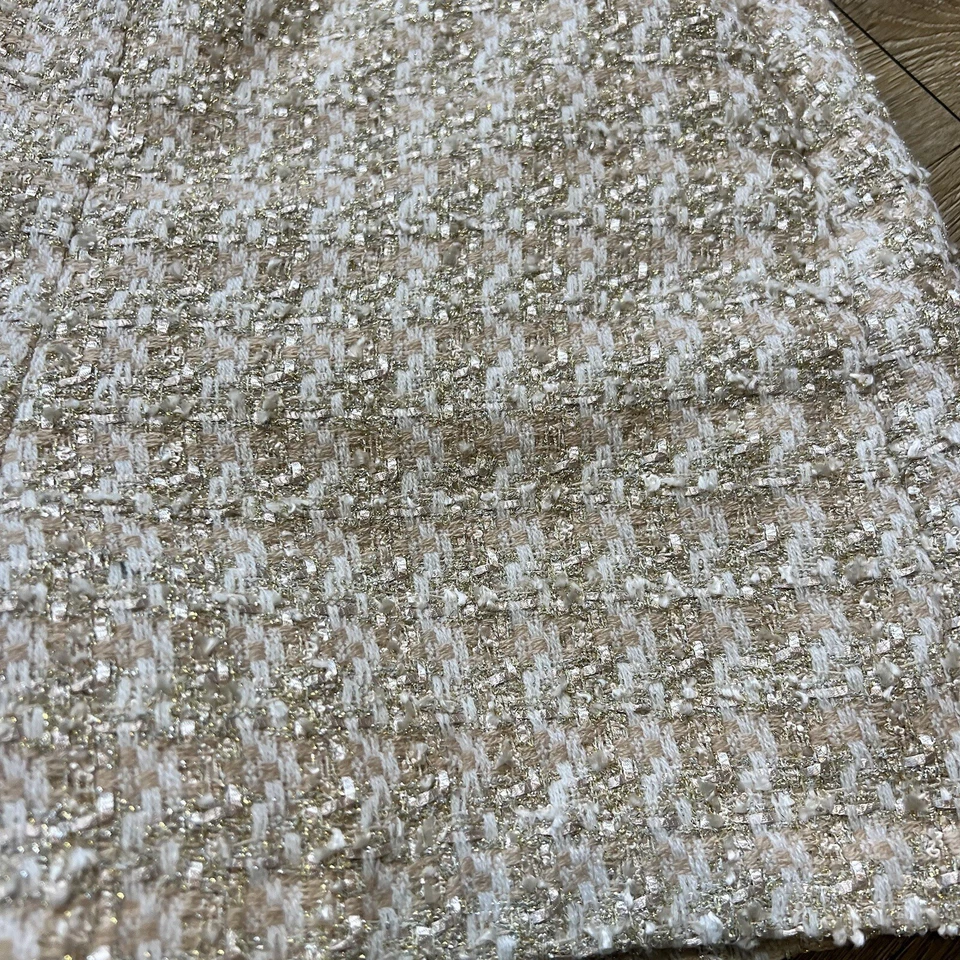 Pantalones Cortos Express Para Mujer 2 Tweed Metálicos Dorados Cintura Alta Disco Preppy Vacaciones Foto 3 de 4