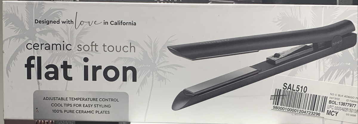 NEW ADAGIO Ceramic Soft Touch Ceramic Flat Iron 1.25 display picture 1