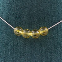 Mineralien Und Steine PréCieuses. Halskette 4 Perlen Citrin 8 Mm. Kette Stahl
