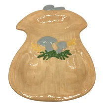 1980s Ceramic Mushroom Spoon Rest Hand Painted Home Fired MCM GUC Vintage 