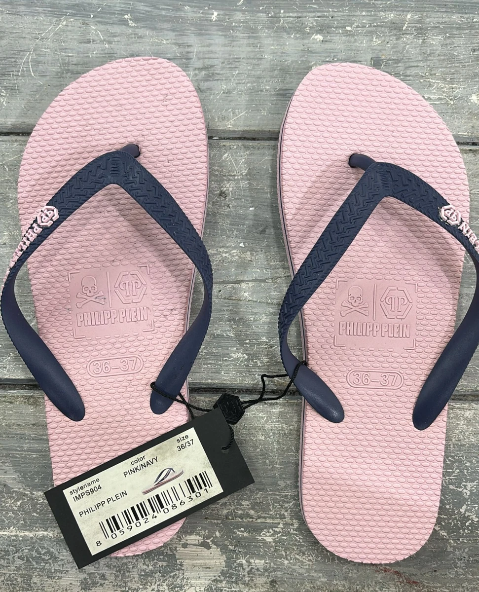 Tongs Philipp Plein Homme Taille 43 FR - Modèle SY218 Jaune, Neuf Avec étiquettes, Idéal Pour L'été