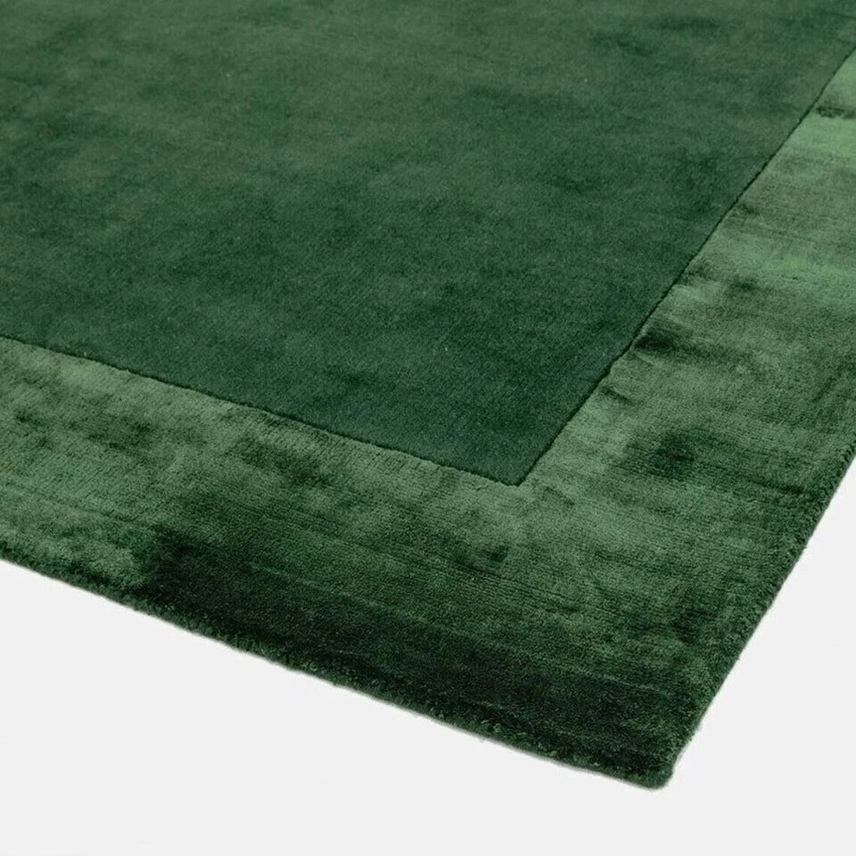 Green Wool & Silk Handmade Hand Tufted Rug Living Room Bedroom Carpet Rugs - Image 3 of 4