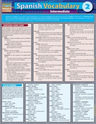 SPANISH VOCABULARY 2 INTERMEDIATE by BARCHARTS, INC Paperback Self Help Business
