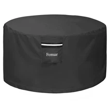 Fire Pit Cover-Waterproof 600D Heavy Duty Fire Pit Covers Round-40 Inch, Black